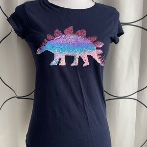 Gap Kids Navy Dinosaur Sequin T-Shirt XXL